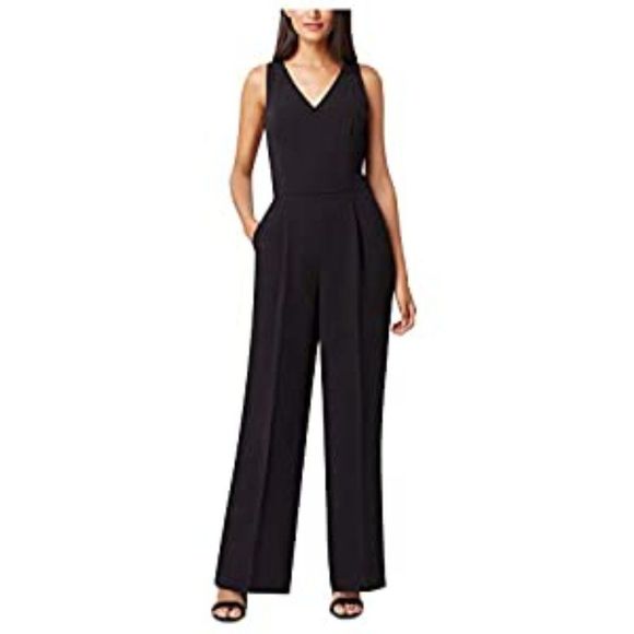 Tahari ASL Women's Sleeveless Tuxedo Jumpsuit